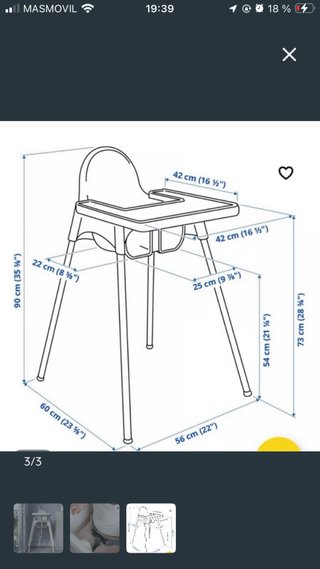 Trona IKEA con cojín (sin bandeja)