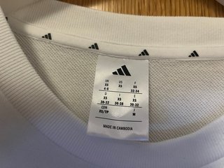 Sudadera Adidas Blanca con Logo y Rayas
