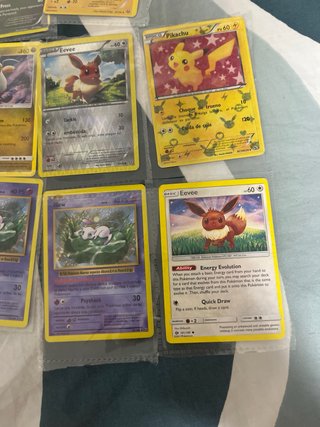 Lote Cartas Pokémon Zapdos, Pikachu, Eevee