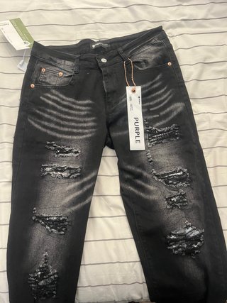 Pantalones Purple Brand negros rotos Talla M/L