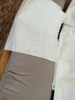 Juego de cama bordado de algodón blanco