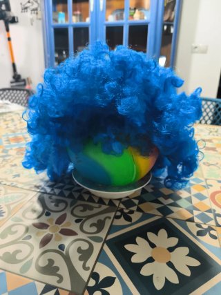 Peluca de disfraz azul