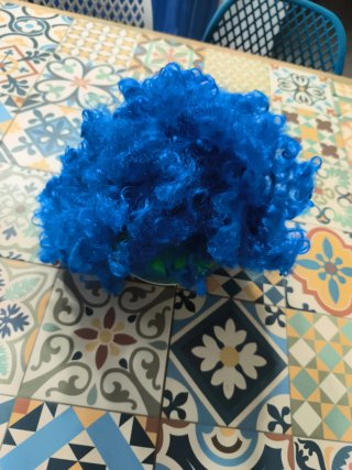 Peluca de disfraz azul