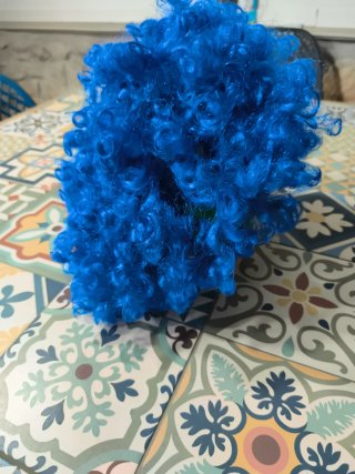 Peluca de disfraz azul