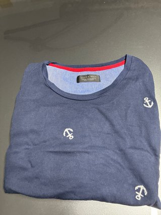 Camiseta Zara Hombre Talla M Azul