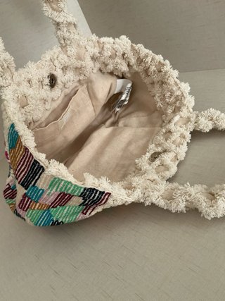 Bolso tejido floral multicolor