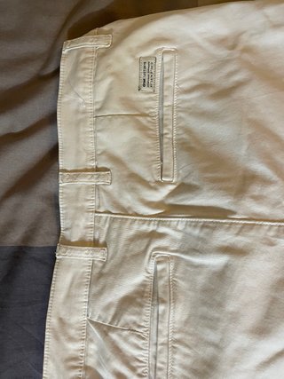 Pantalón chino Zara hombre beige/blanco