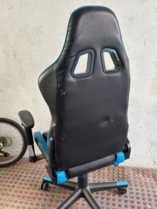 Silla Gamer Azul y Negra
