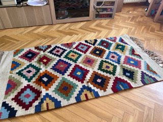 Alfombra Kilim Egipcio Multicolor Lana 100%