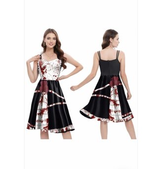 Vestido de Mujer y Diadema Catrina para Halloween