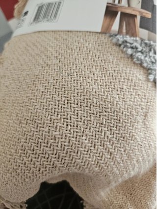 Colcha Algodón Beige y Gris