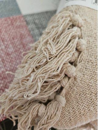 Colcha Algodón Beige y Gris
