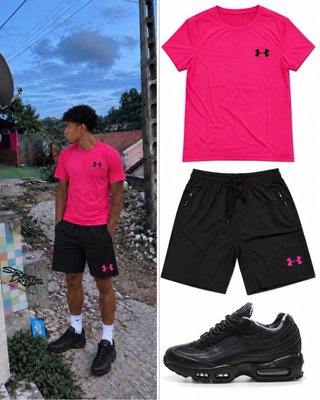 Conjunto Under Armour Streetwear Rosa e Preto