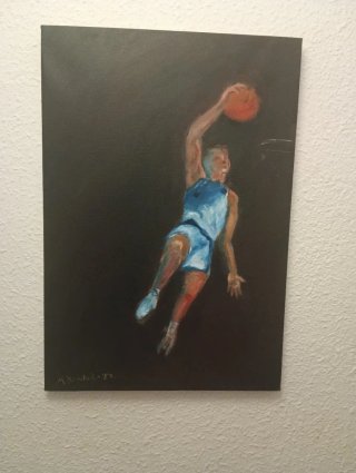 Cuadro de baloncesto óleo