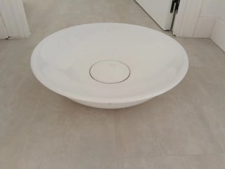 Lavabo redondo de porcelana blanco