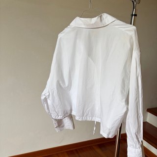Camicia Zara bianca crop con laccetto