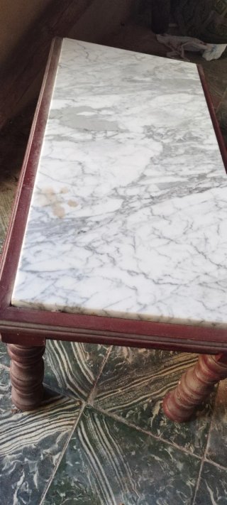 Mesa de centro mármol y madera