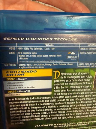 Alicia en el País de las Maravillas Blu-ray 3D