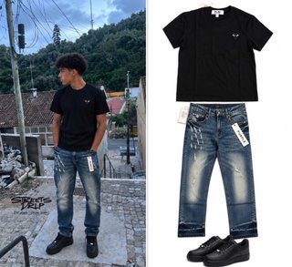 Conjunto Streetwear Comme des Garçons Preto