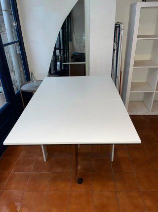 Mesa plegable comedor blanca