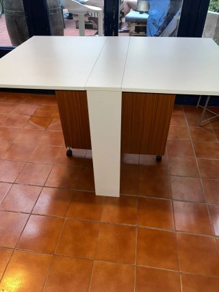 Mesa plegable comedor blanca