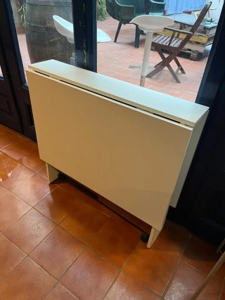 Mesa plegable comedor blanca