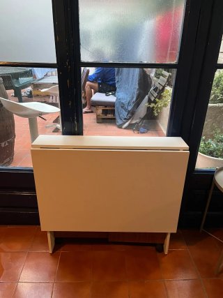 Mesa plegable comedor blanca
