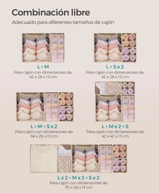 SONGMICS Organizadores Cajones, Juego de 12 Cajas