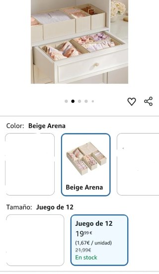SONGMICS Organizadores Cajones, Juego de 12 Cajas