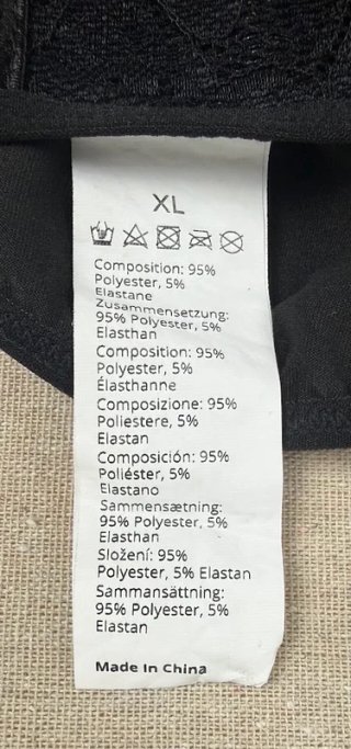 Corsé Negro Encaje Tul Talla XL