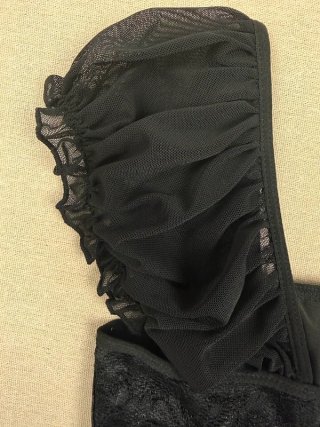 Corsé Negro Encaje Tul Talla XL