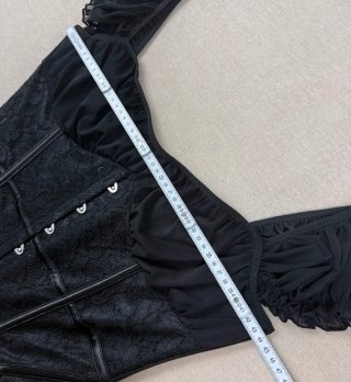 Corsé Negro Encaje Tul Talla XL