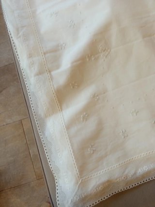 Juego de cama algodón bordado blanco