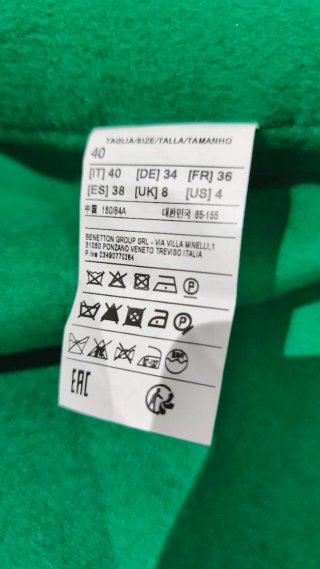 Abrigo United Colors of Benetton verde