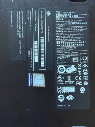 HP ProDesk 600 G3 SFF