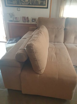 Sofá chaise longue beige