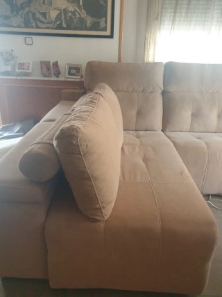 Sofá chaise longue beige
