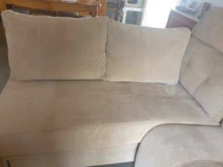 Sofá chaise longue beige