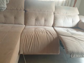 Sofá chaise longue beige