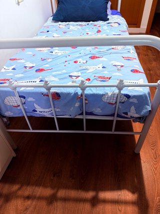 Cama Hierro Blanca 90x190