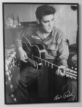Cuadro Elvis Presley Militar Guitarra Grande