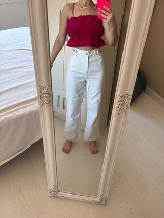 Pantalón vaquero Pedro del Hierro blanco tiro alto