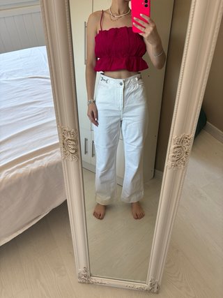 Pantalón vaquero Pedro del Hierro blanco tiro alto