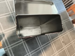Caja de lata metálica antigua  medidas 35×12×10cm