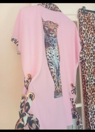 Conjunto Tatu rosa y leopardo