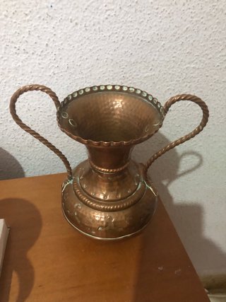 Jarrón Cobre Martillado con Asas