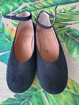 Zapatos planos niña ante azul T35