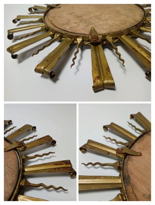 ESPEJO SOL METAL DORADO 60S