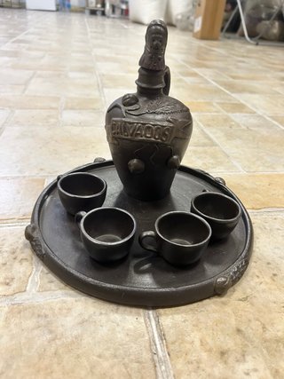 Juego Licor Calvados Vintage Barro/Cerámica