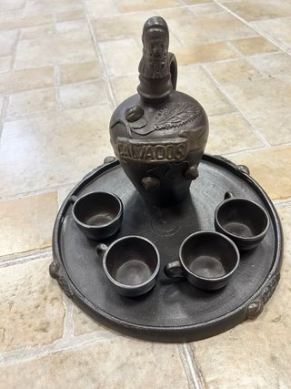 Juego Licor Calvados Vintage Barro/Cerámica